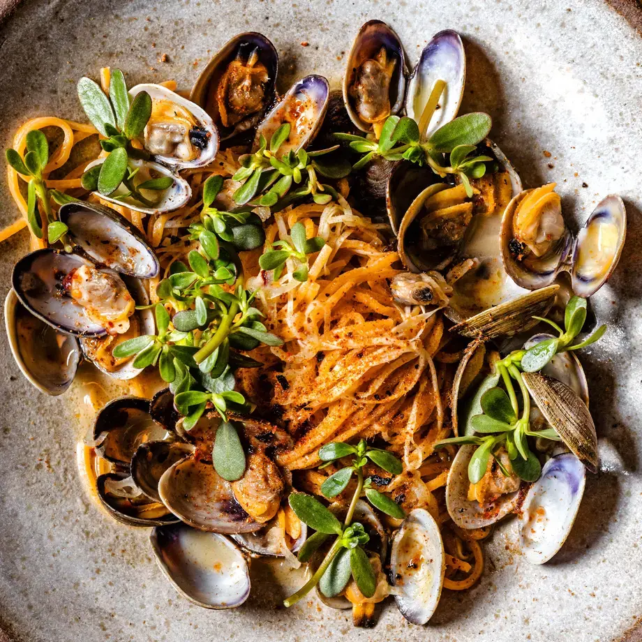 Linguine Clams Smoked Celery Root Spruce Tip
