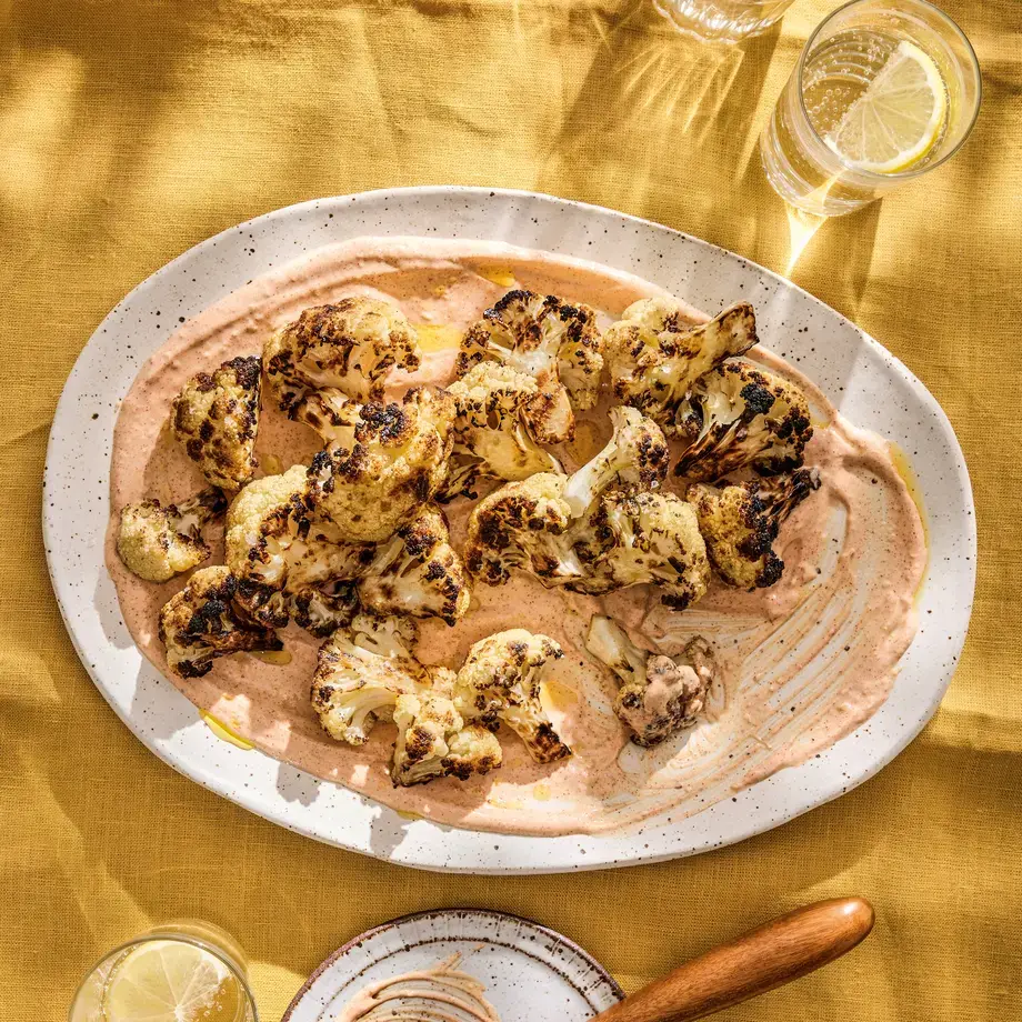 Charred Cauliflower with Tahini-Yogurt Sauce