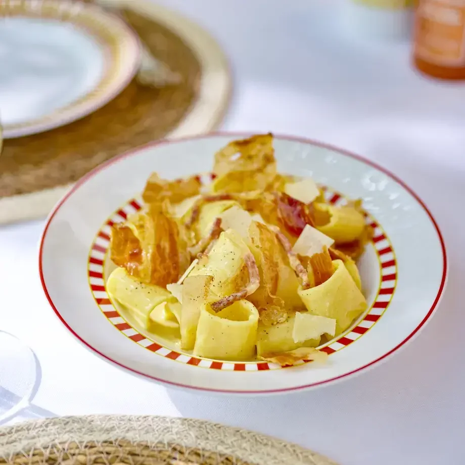 Il Giardino's Paccheri alla Carbonara