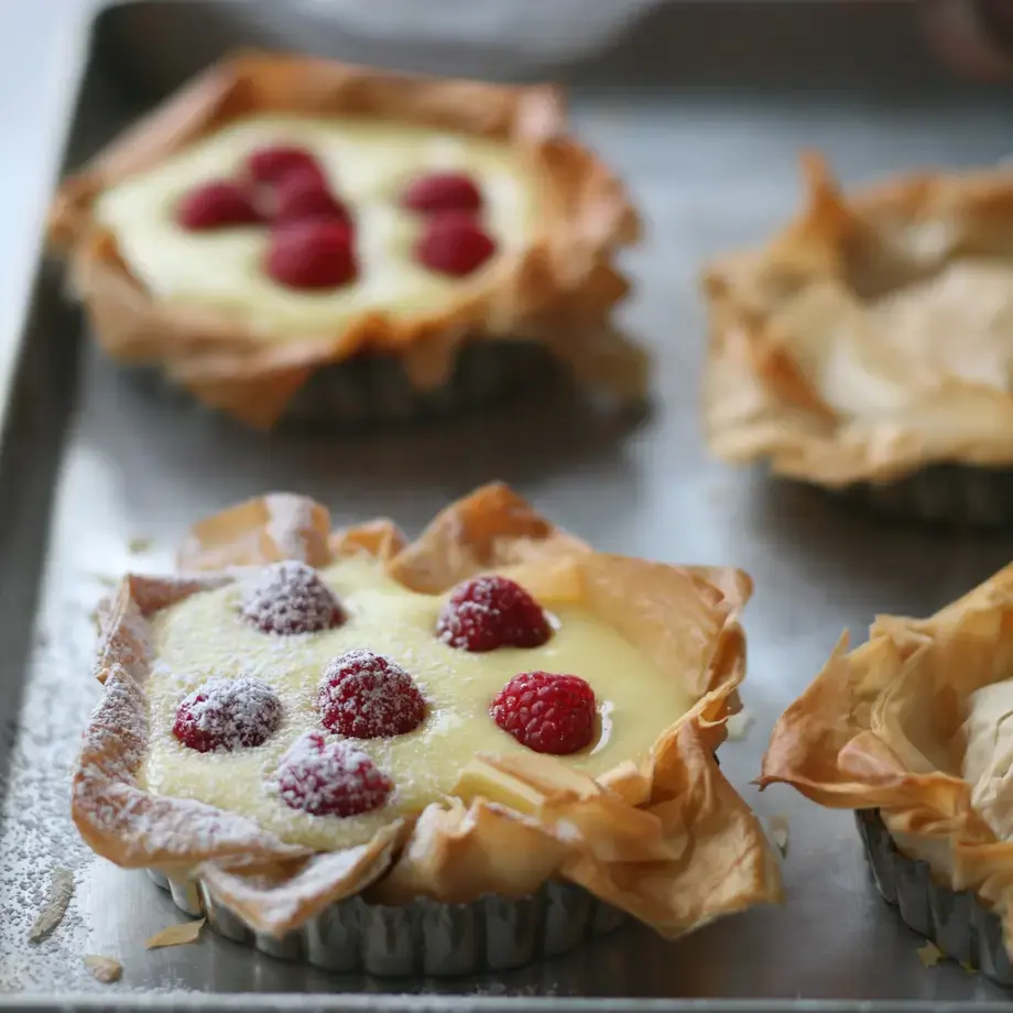Lemon Curd Tarts with Fresh Raspberries