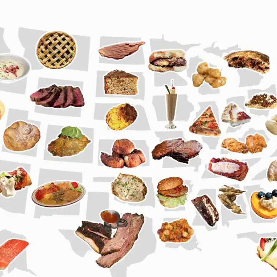 51 of the Best Foods in The U.S. - A State by State Map