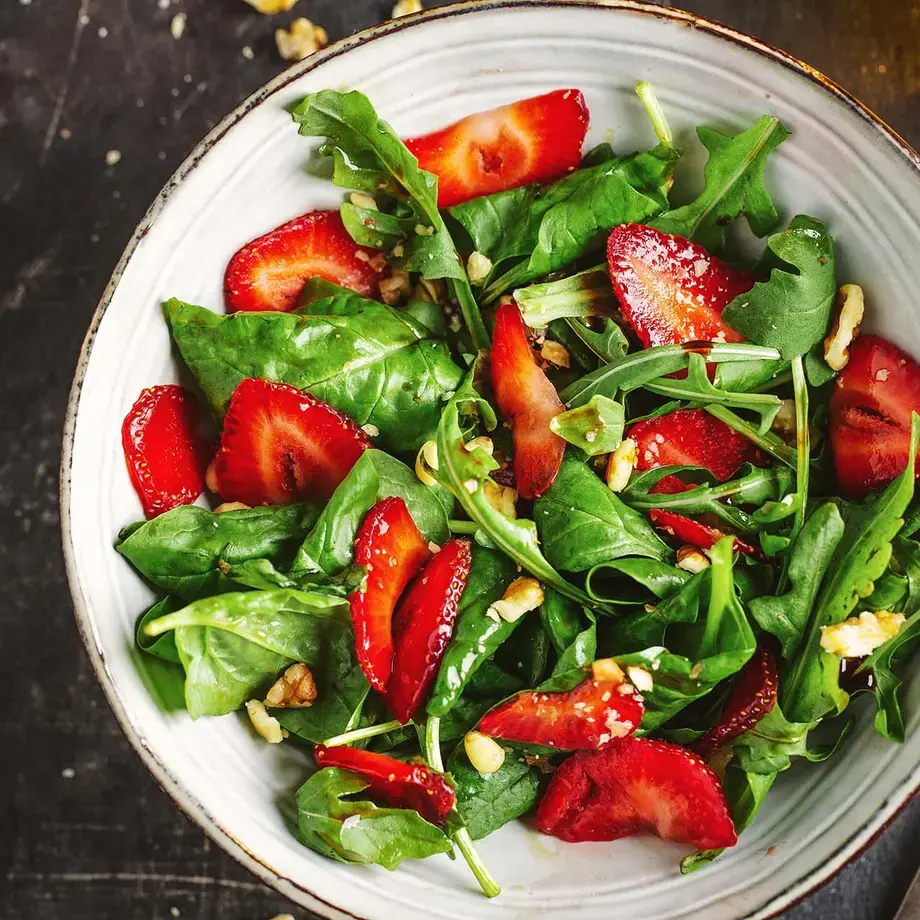 Spinach and strawberry salad.