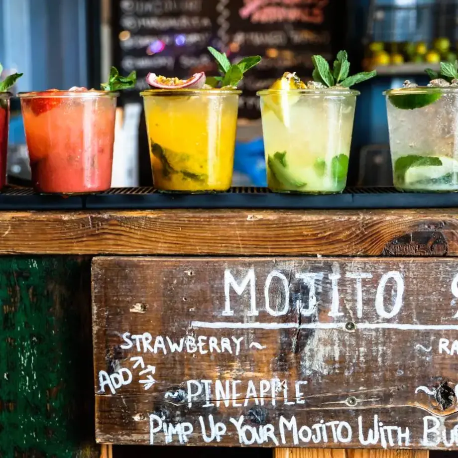 A selection of rum cocktails.