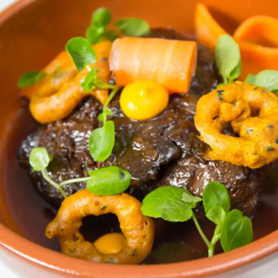 12 Hour Braised Beef Cheek, Carrot &amp; Anise Puree