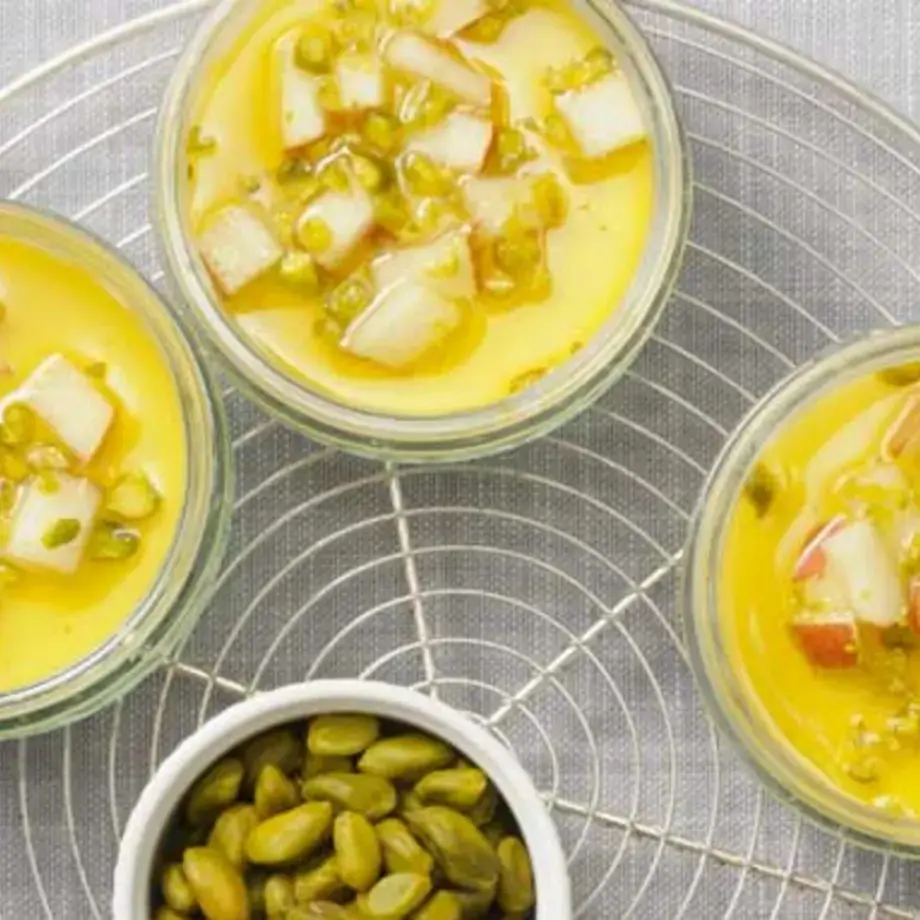 Vegan Panna Cotta with Almond Milk and Pears