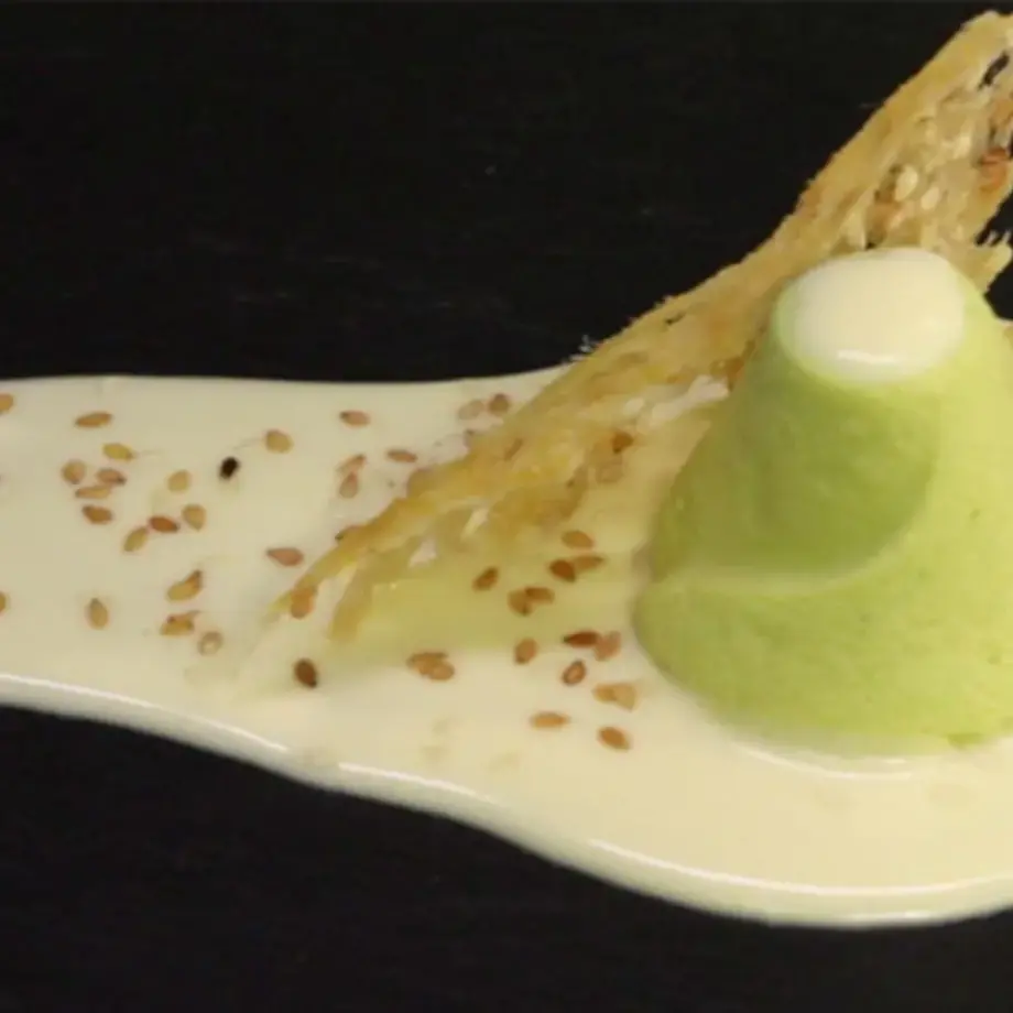 Flan of Wild Cardoons On a Cheese Fondue