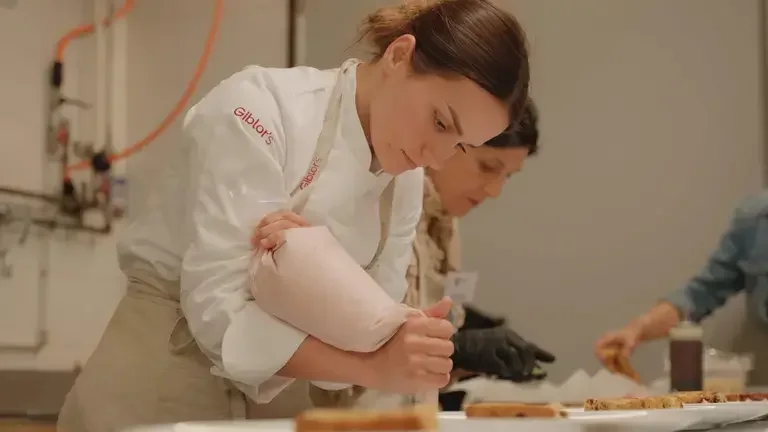 Chef using a piping bag