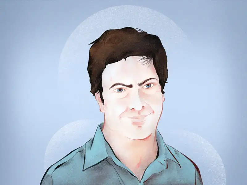 An illustration of New York Time restaurant critic Pete Wells.