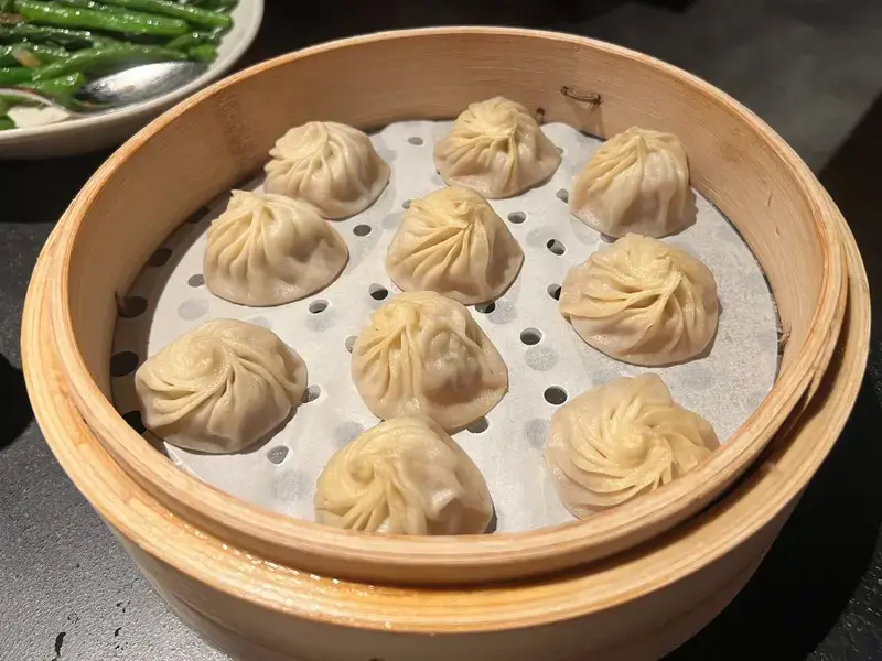 Pork dumplings at Din Tai Fung NYC.