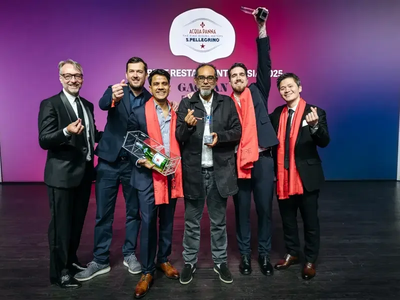 Chef Gaggan Anand and team at Asia's 50 Best Restaurants 2025.