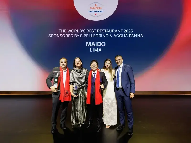 Maido team on stage at The World's 50 Best Restaurants 2025.