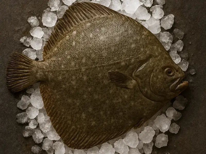 Turbot on ice