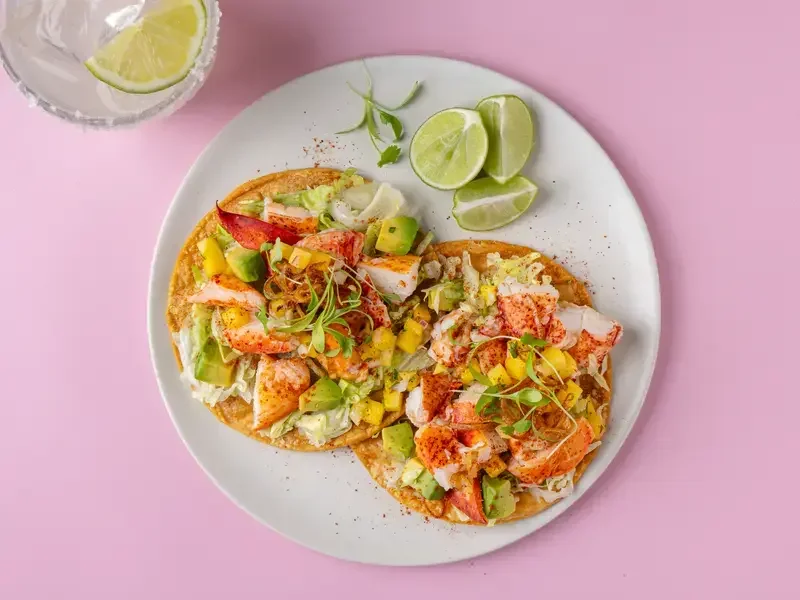 Lobster and Avocado Tostadas