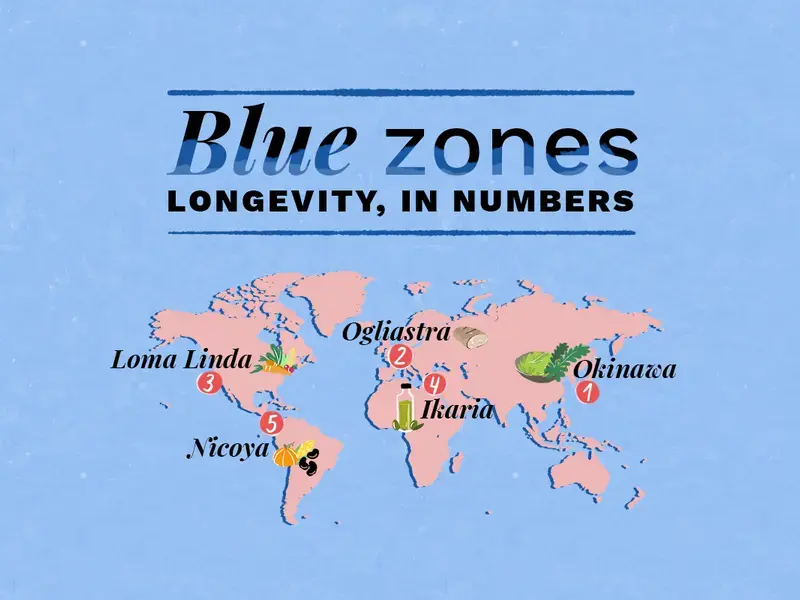 The five blue zones.