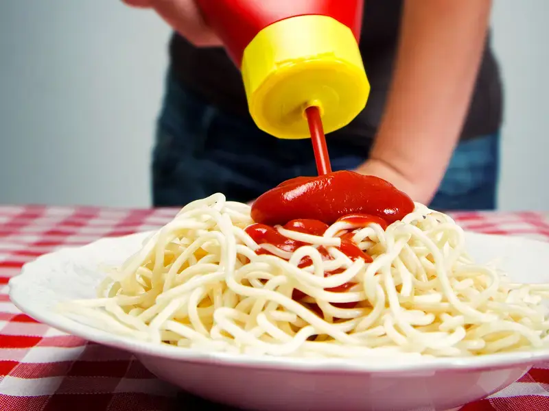 Ketchup and pasta