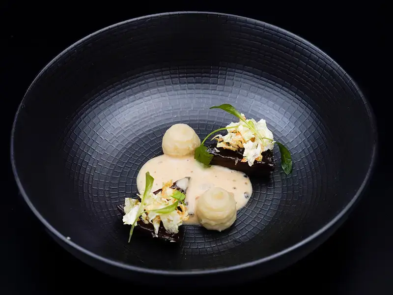 Heart of artichoke, sakura vinegar.
