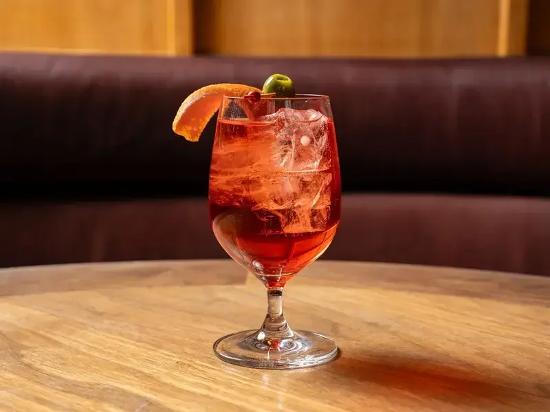 January Spritz non-alcoholic cocktail.