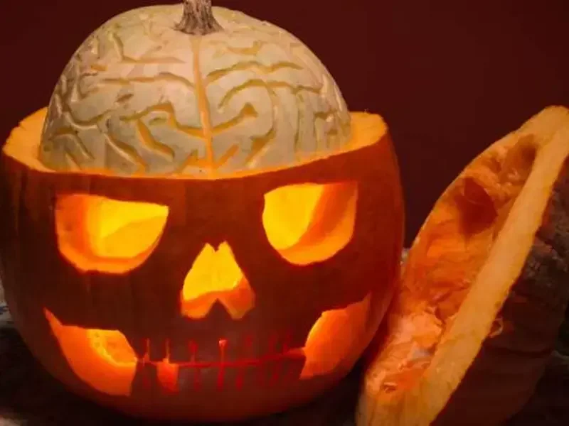 DIY: Carving a Pumpkin Skull and Brain