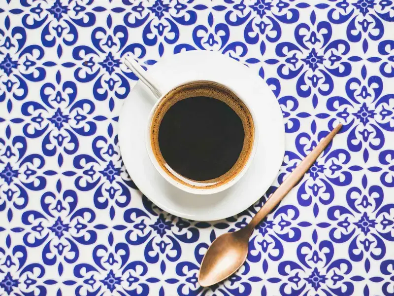 a caffe marocchino against a tiled background