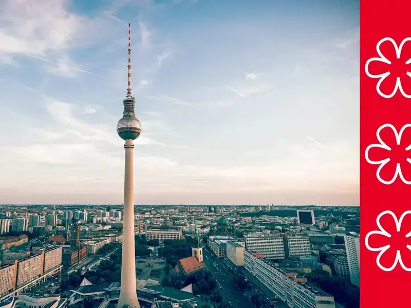 an aerial shot of Berlin