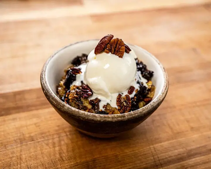 German Chocolate Cobbler with Buttermilk Ice Cream
