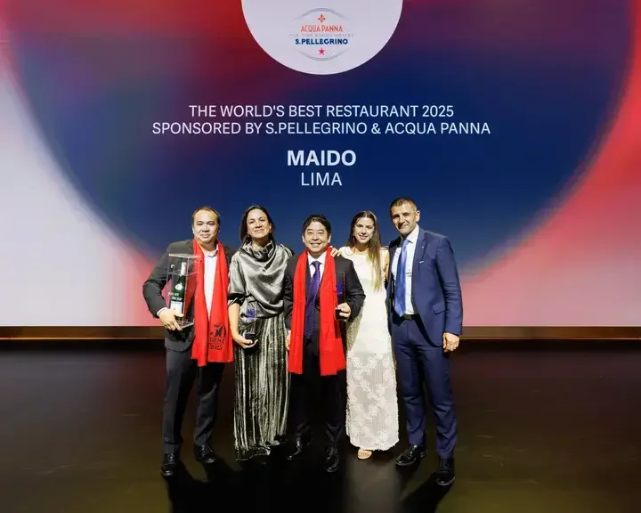 Maido team on stage at The World's 50 Best Restaurants 2025.