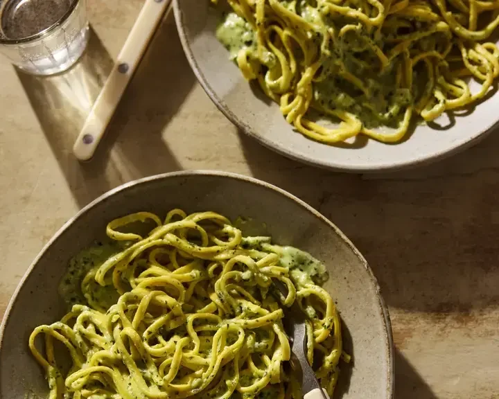 Spaghetti with Creamy Ricotta and Basil
