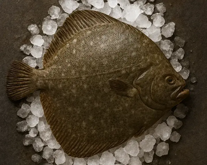 Turbot on ice