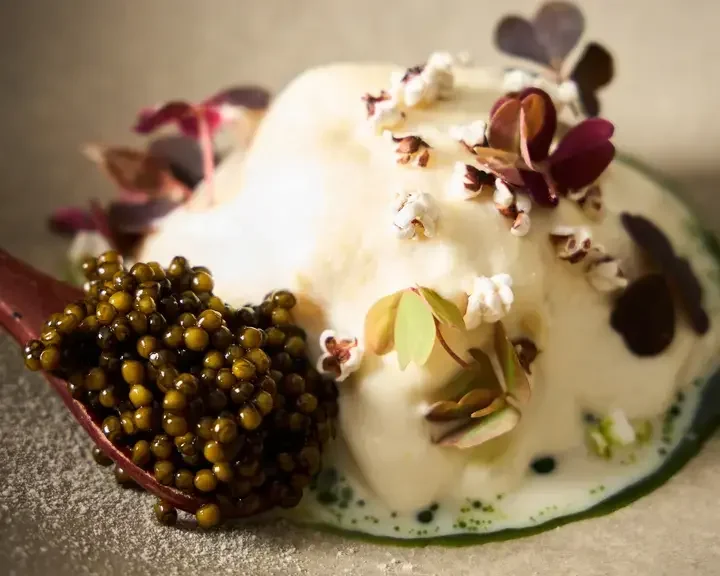Late Summer Tofu with Whipped Custard