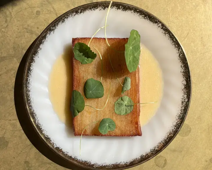 Potato Pavé With Caramelized Sauerkraut