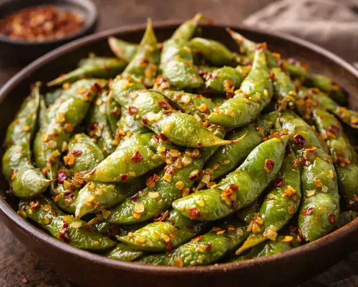 spicy garlic edamame - Fine Dining Lovers