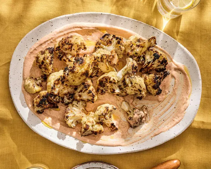 Charred Cauliflower with Tahini-Yogurt Sauce