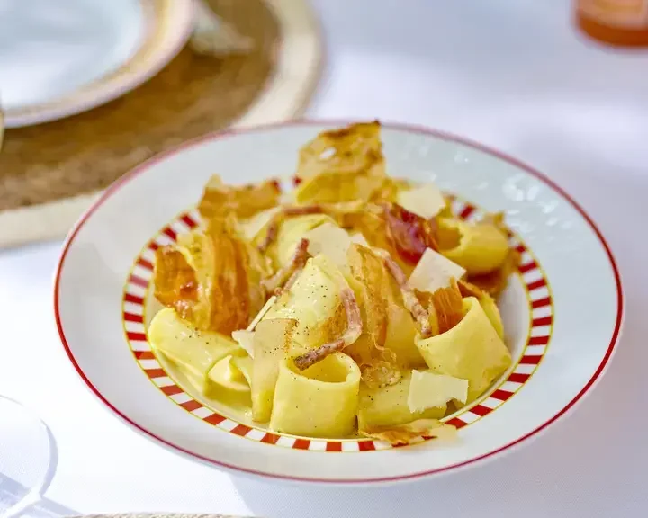 Il Giardino's Paccheri alla Carbonara