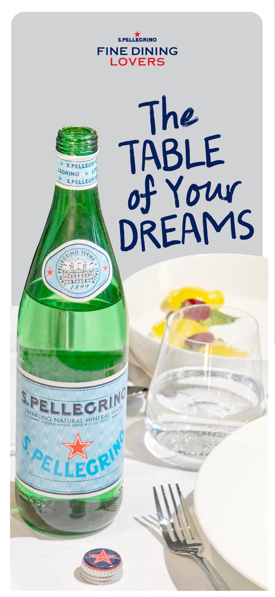 San Pellegrino Bottle on a table