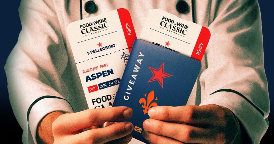 Passport illustration for the Aspen Food &amp; Wine sweepstakes